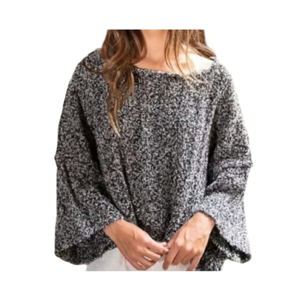 POL Oversized Chunky Knit Black White Sweater Size Small